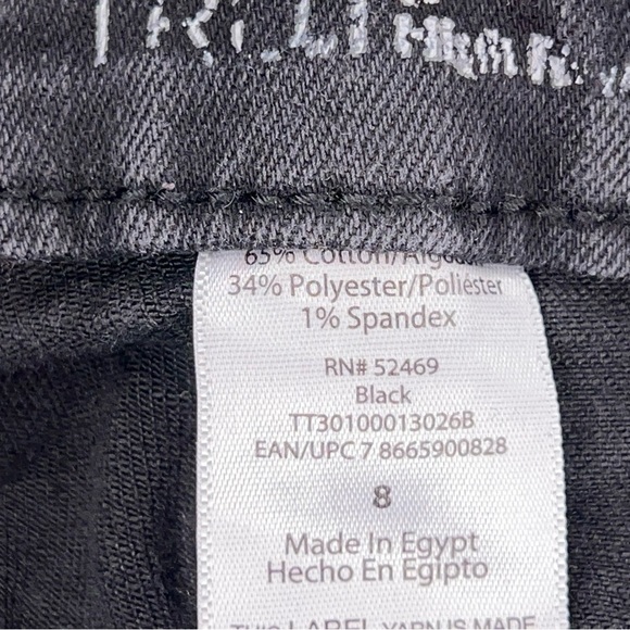 Size 8 Black Grey Bootcut Jeans  Cotton Blend Stretch Time And Tru Goth Punk - Picture 11 of 12